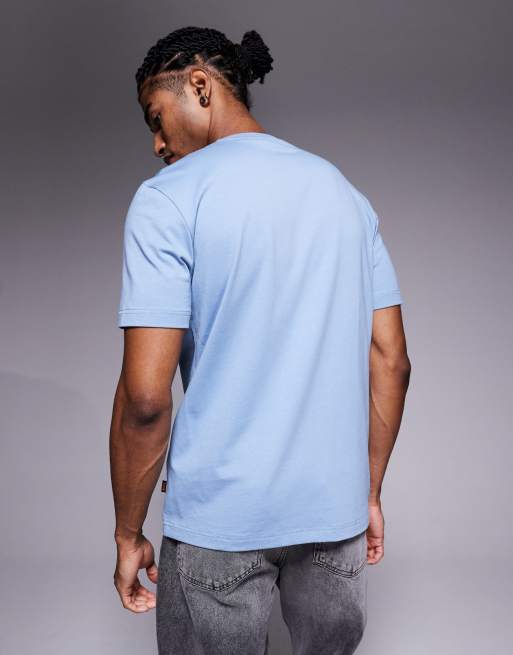 BOSS Orange - T-shirt coupe classique avec logo effet glacé sur le devant - Bleu clair, 3 de 5