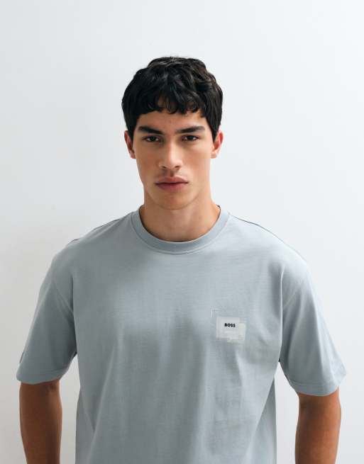 BOSS Orange - T-shirt grigia con stampa sul retro, 2 di 5