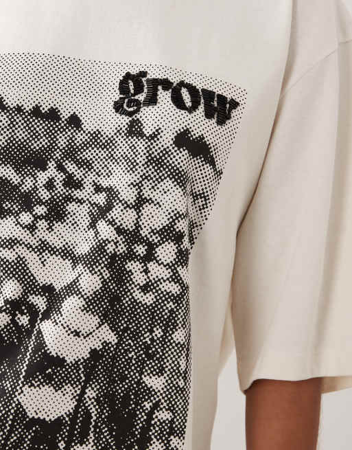BOSS Orange – T-Shirt in Cremeweiß mit Blumenprint, 2 von 4