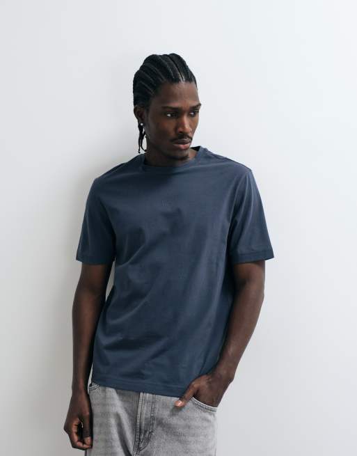 BOSS Orange t-shirt med logga på bröstet i mörkblått, 5 av 5