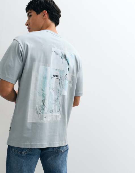 Boss Orange t-shirt med ryggtryck i grått - view 1