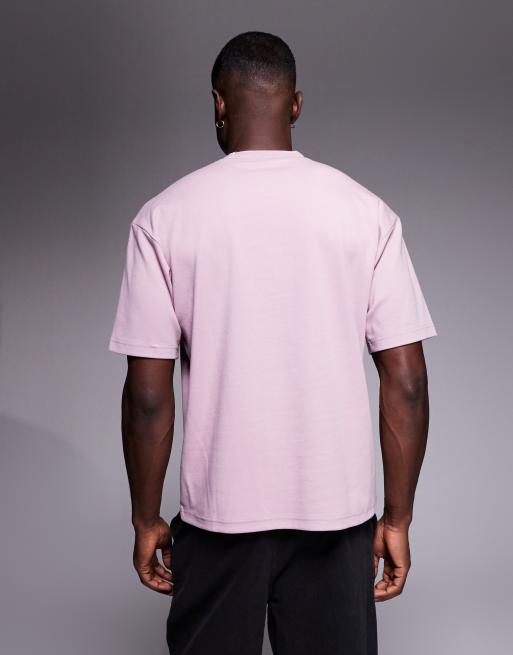 BOSS Orange - T-shirt met varsity logo op de borst in lichtpaars, 3 van 5