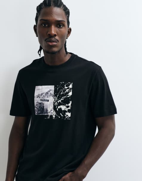 BOSS Orange - T-shirt nera con stampa grafica - view 1