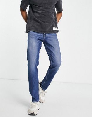 BOSS Orange Taber tapered fit jeans in light blue - ASOS Price Checker