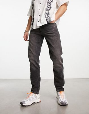 BOSS Orange Taber Zip BC tapered fit jeans in dark grey - ASOS Price Checker