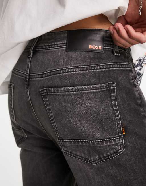 Taber Zip tapered Orange jeans dark grey ASOS | fit BOSS BC in