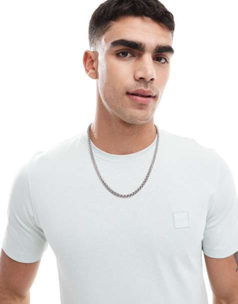 BOSS Orange Tales box logo relaxed fit t-shirt in light blue - view 1