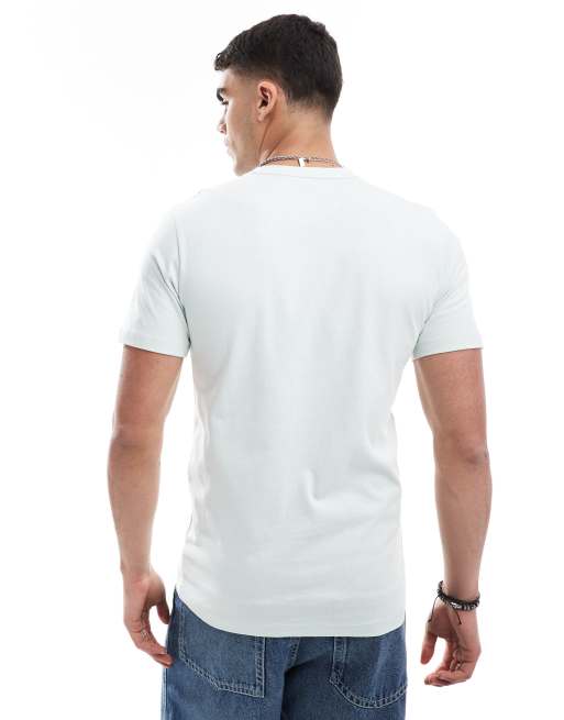 BOSS Orange Tales box logo relaxed fit t-shirt in light blue, 2 of 4
