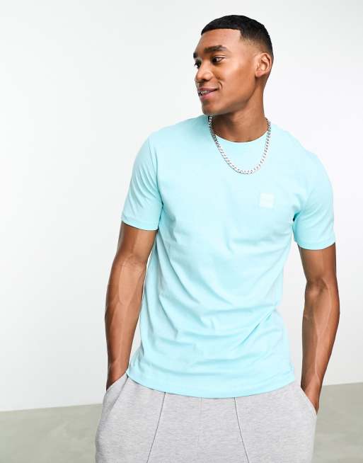 BOSS Orange – Tales Locker ASOS in Blau geschnittenes – | T-Shirt offenem