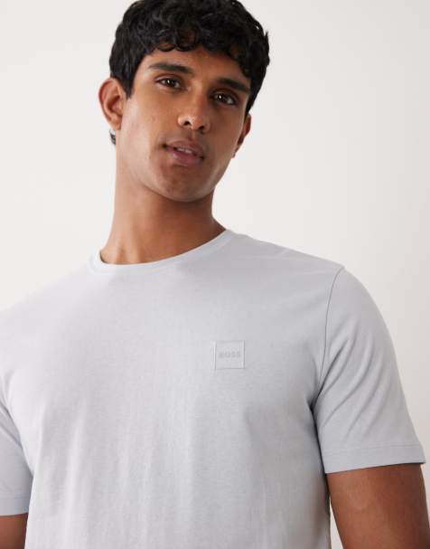 BOSS Orange - Tales - T-shirt avec logo encadré - Gris clair - view 1