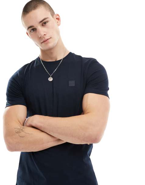 BOSS Orange - Tales - T-shirt blu navy con riquadro con logo - view 1