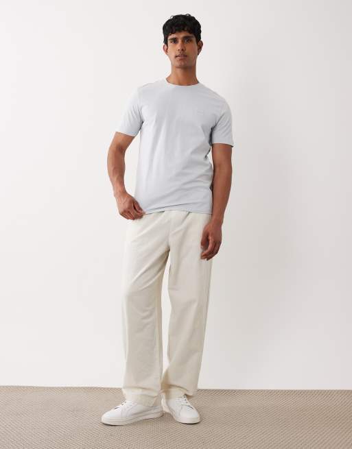 BOSS Orange - Tales - T-shirt grigio chiaro con riquadro con logo, 2 di 5
