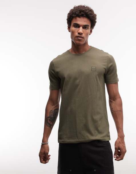 BOSS Orange – Tales – T-shirt w kolorze khaki z logo - view 1