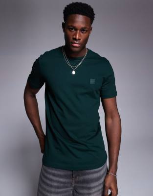 Tales tonal logo T-shirt relaxed fit in dark green