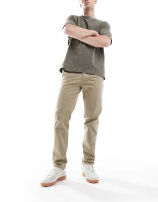Hugo Boss Tapered Chinos In Gray
