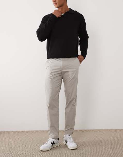 BOSS Orange - Tapered grå chinobukser - view 1