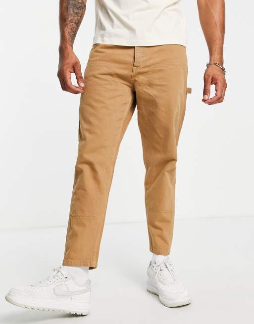 BOSS pantalon stretch coupe décontractée à plis Beige - Livraison