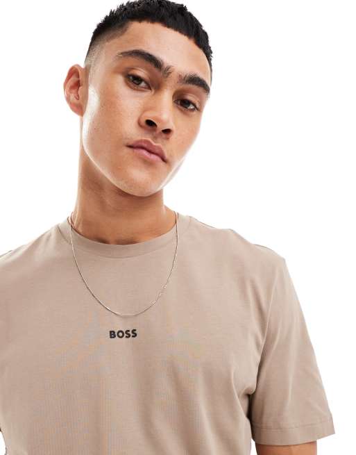 BOSS Orange – TChup – Brun t-shirt med logga