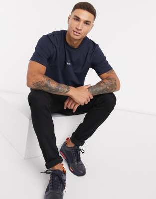 BOSS Orange BOSS Orange Tchup contrast logo t-shirt in blue