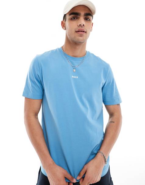 BOSS Orange TChup logo t-shirt in mid blue - view 1