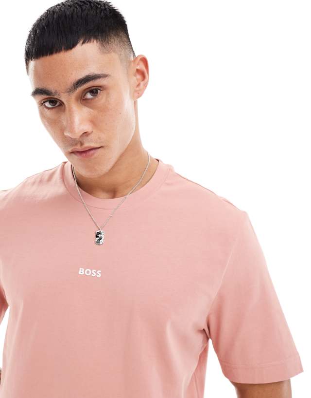 BOSS Orange - tchup logo t-shirt in open pink