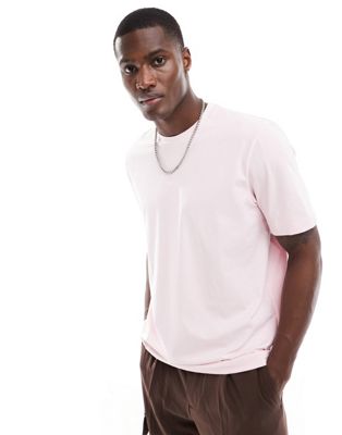 BOSS Orange Tchup relaxed fit logo tee in pink