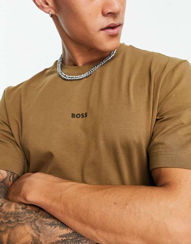 BOSS Orange TChup relaxed fit t-shirt in dark beige