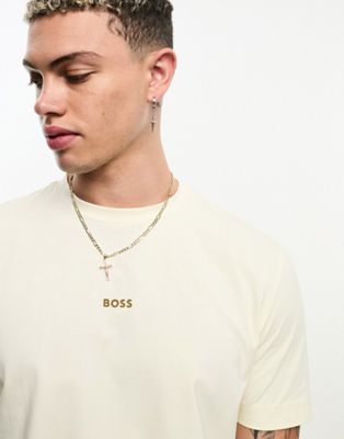 BOSS Orange Tchup t-shirt in light beige  - ASOS Price Checker