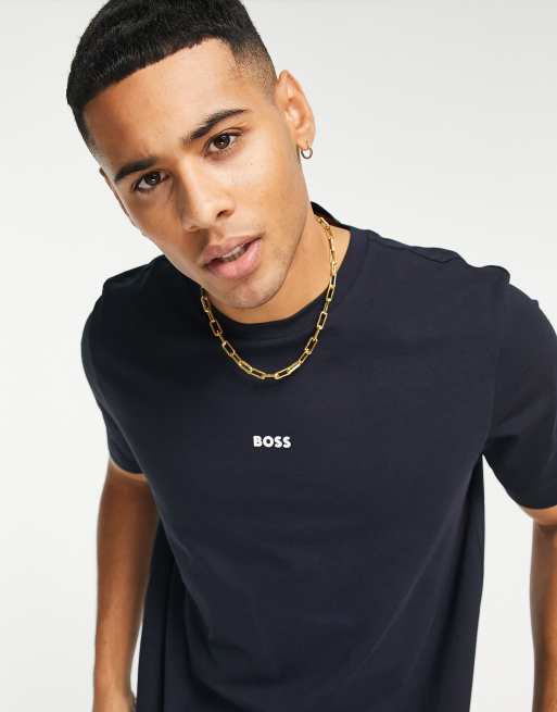 BOSS - Orange - Tchup - T-shirt in marineblauw, 2 van 4
