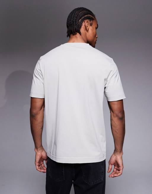 BOSS Orange tchup t-shirt in mid grey, 3 of 5