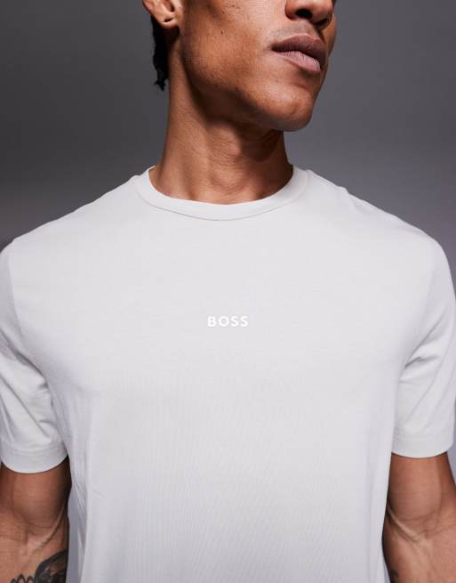 BOSS Orange tchup t-shirt in mid grey, 4 of 5