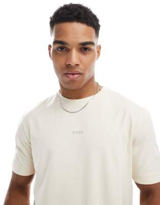 BOSS Orange – Tchup – T-Shirt in Steinbeige mit Logo - view 1