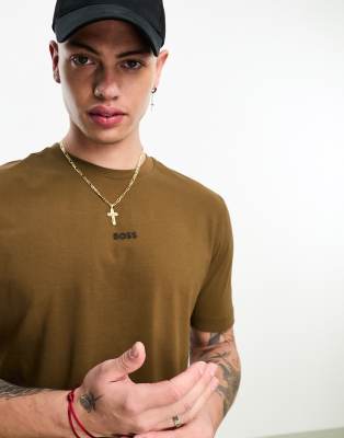 BOSS Orange Tchup t-shirt in brown - ASOS Price Checker