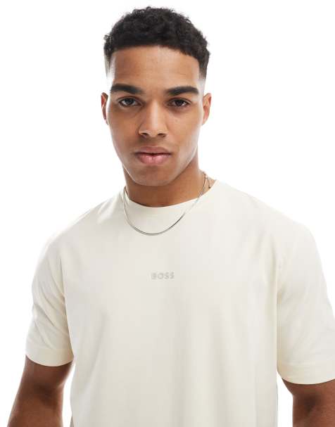 BOSS Orange - TChup - T-shirt met logo in stone beige - view 1