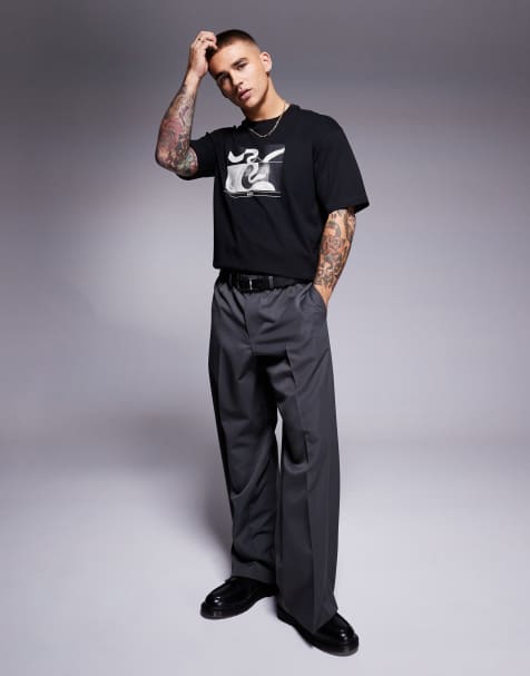 BOSS Orange Te_Barragan x-ray snake logo print T-shirt relaxed fit in black - view 1