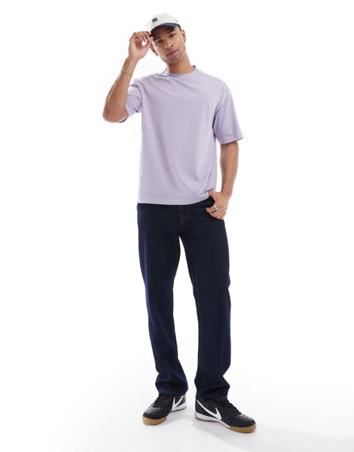 BOSS Orange Te_Dye neck logo relaxed fit t-shirt in lilac, 2 of 4