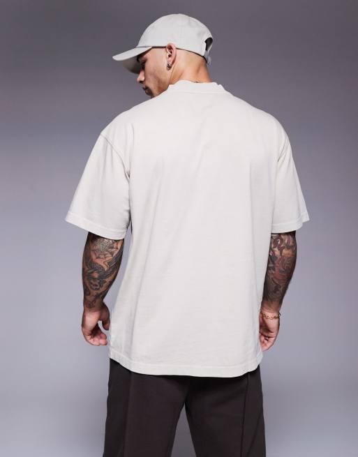 BOSS - Orange - Te_Dye - Ruimvallend T-shirt in beige met logo in dezelfde kleur, 2 van 4