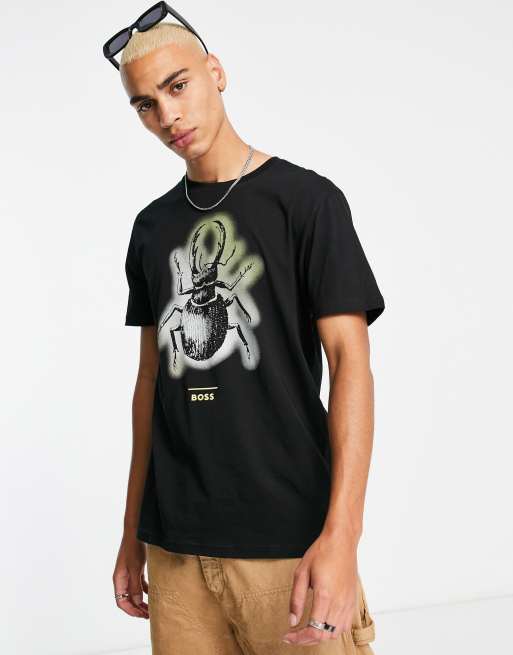 BOSS Orange Teecome bug print t-shirt in black