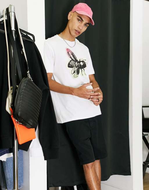 BOSS Orange - Teecome - T-shirt met insectenprint in wit