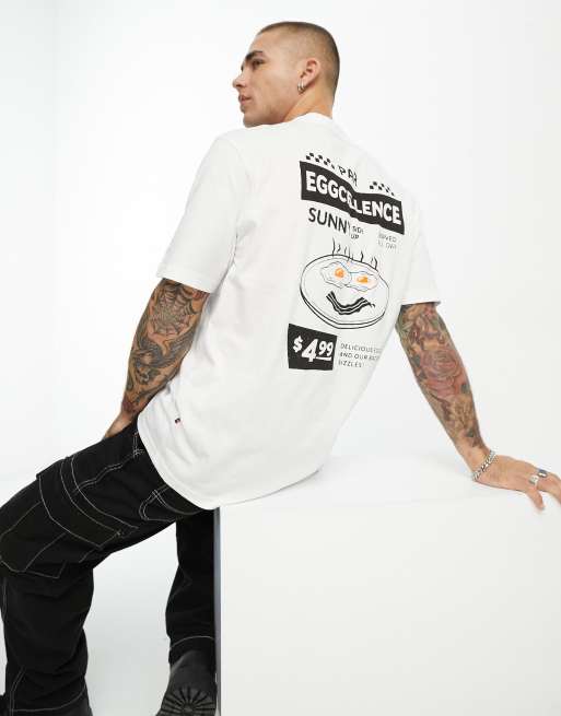 BOSS Orange – TeeEggcellent – Locker geschnittenes T-Shirt in Weiß mit Rückenprint, 3 von 4