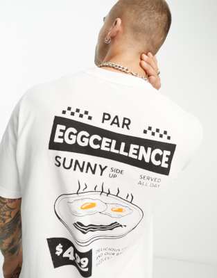 BOSS Orange TeeEggcellent relaxed fit t-shirt in white with back print - ASOS Price Checker