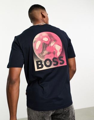 t-shirt | TeeUniverse print ASOS with BOSS in navy Orange relaxed back fit