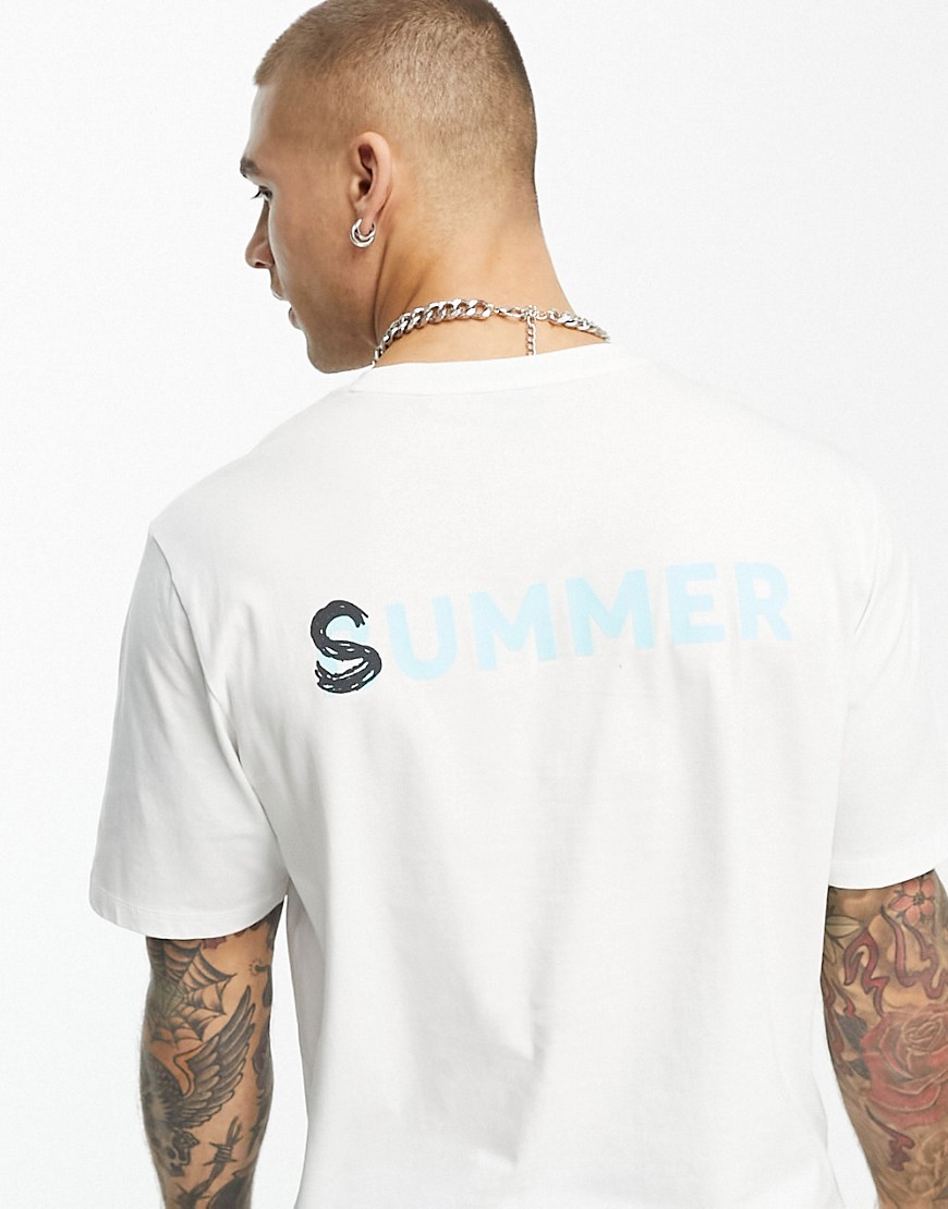 BOSS Orange TeeVibes relaxed fit t-shirt in white with back print