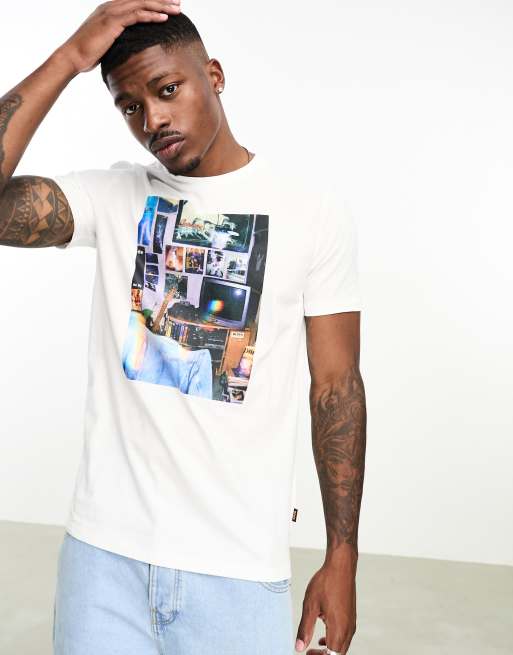 BOSS Orange TeMemory t-shirt in natural | ASOS