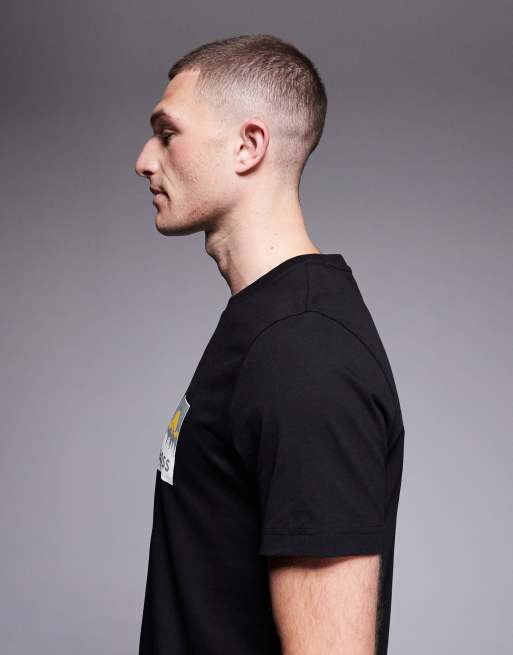 BOSS Orange - Teplain - T-shirt nera con logo sul petto, 4 di 5