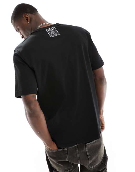 BOSS Orange TeRaw tonal logo t shirt in black