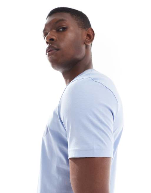 Boss Orange Thinking chest logo t-shirt in blue, 3 of 5