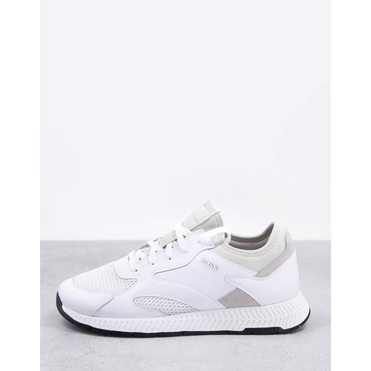 BOSS Orange Titanium Runn sneakers with lightweight sole in white | ASOS