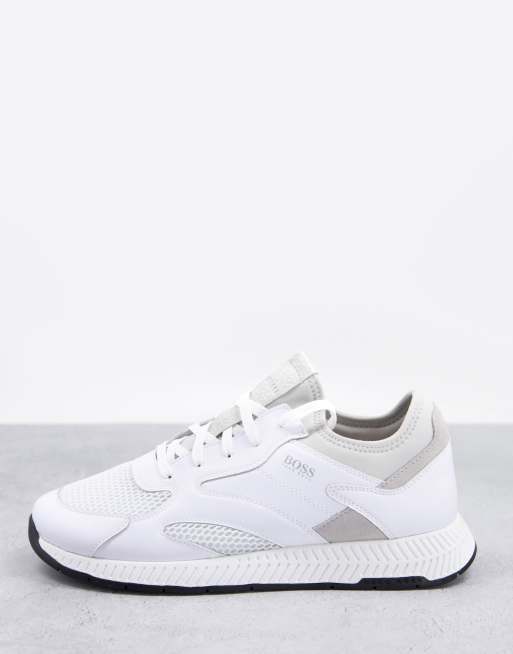 slump Rød stribet BOSS Orange Titanium Runn leather sneakers with lightweight sole in white |  ASOS