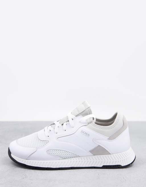 BOSS Orange - Titanium Runn - Sneakers bianche in pelle con suola leggera